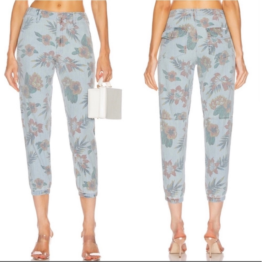 MOTHER Denim No Zip Misfit Floral Pants Fresh Cut NWT - Picture 2 of 15